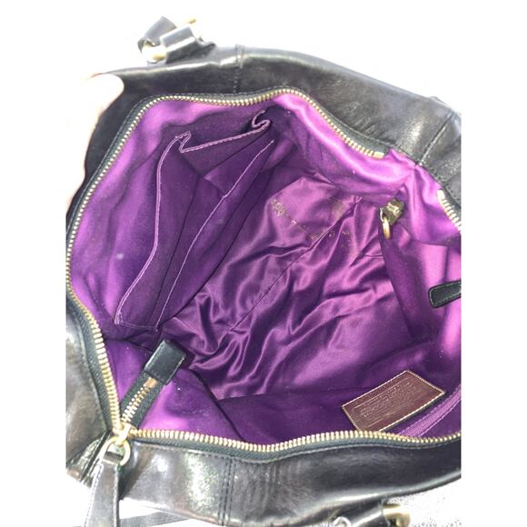 COACH 12935 LARGE SMOOTH BLACK LEATHER CROSSBODY BAG - Picture 13 of 16